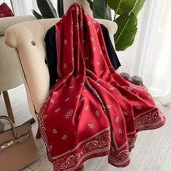 Paisley Print Satin Silk Scarf Shawl