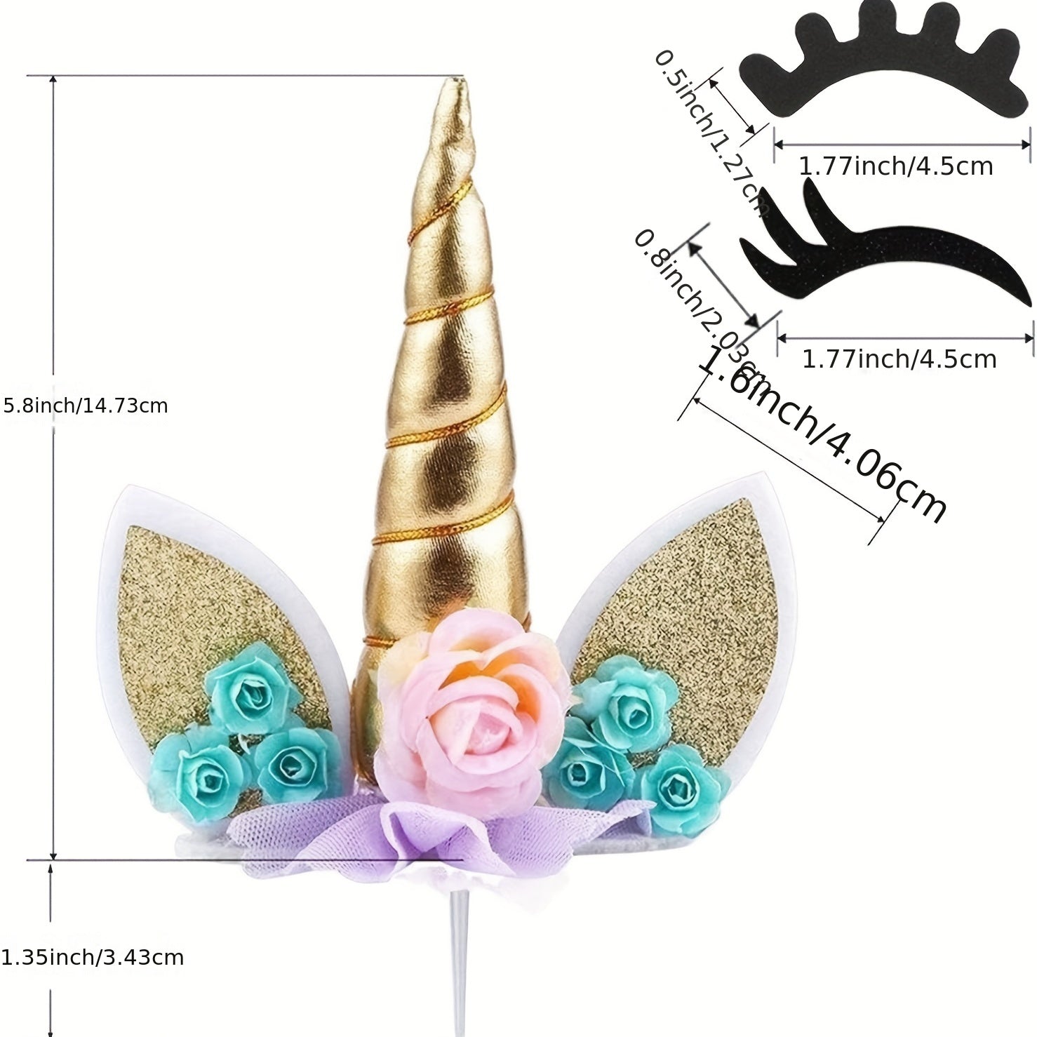 Magical Unicorn Cake Topper Reusable Horn for Parties