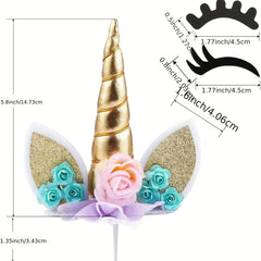Magical Unicorn Cake Topper Reusable Horn for Parties