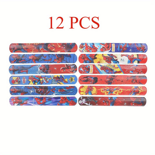 12pcs Spider Man Superhero Slap Bracelets for Parties