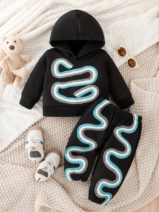 Baby Boy Hoodies Pants Set Letter Print 2pcs Outfit