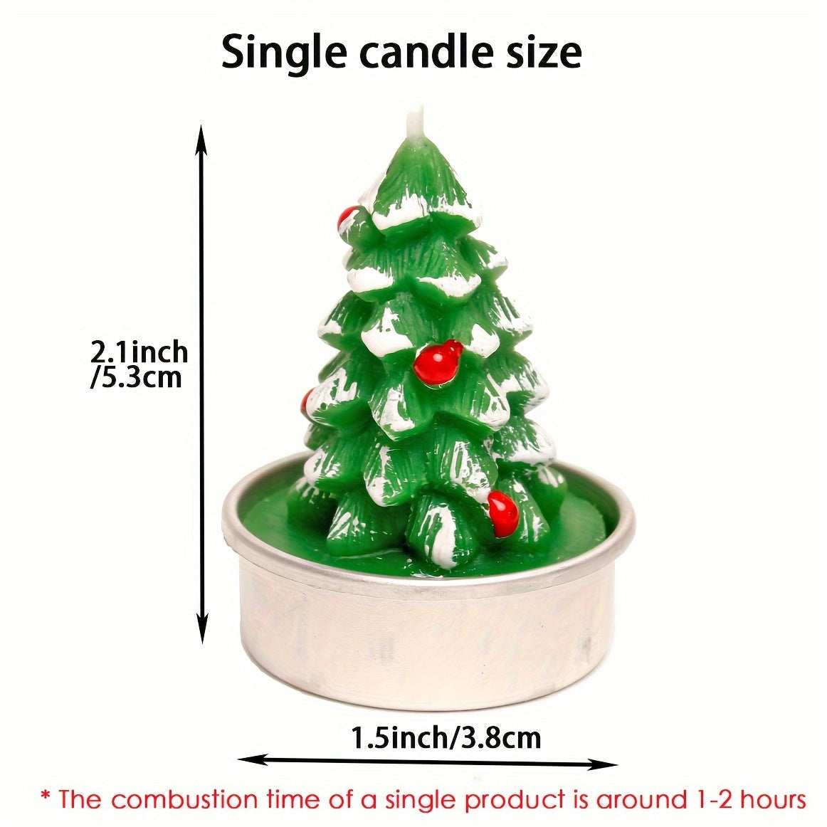 12PCS Christmas Tree Candles Decorative Holiday Home Decor