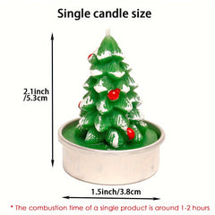 12PCS Christmas Tree Candles Decorative Holiday Home Decor