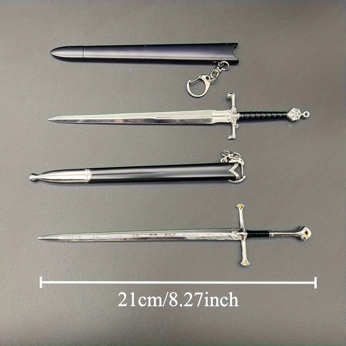 Mini Metal Sword Model Toy Game Desk Keychain Collection Gift