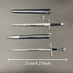 Mini Metal Sword Model Toy Game Desk Keychain Collection Gift