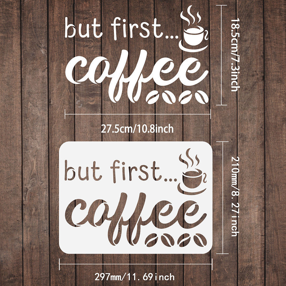 AHANDMAKER Reusable Coffee Stencil Kit with Beans for DIY Crafts