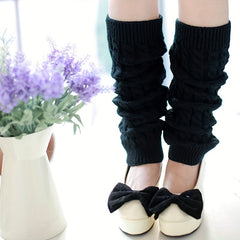 Women's Knitted Foot Cover Twist Pattern Wool Leg Protection Boot Cover