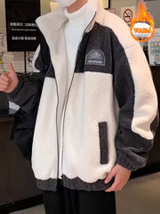 Men's Sherpa Thick Windproof Warm Thermal Jacket for Winter