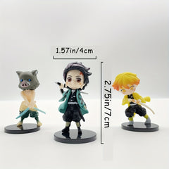 6 PCS Anime Movable Doll Set Action Figures Home Office Decor Gift Car Decoratio