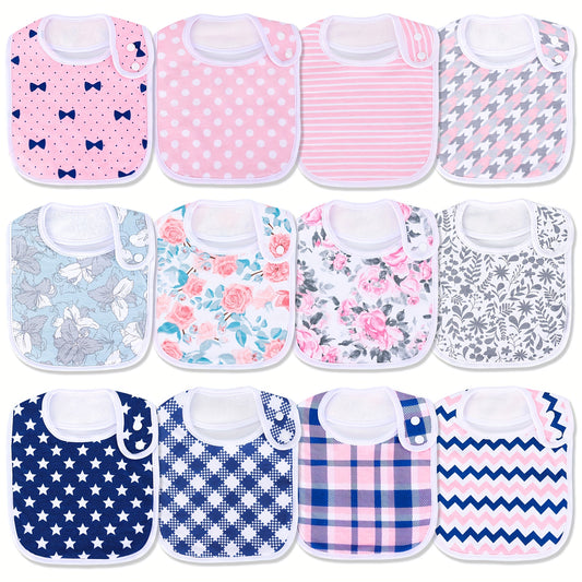 4 Pcs Baby Bandana Drool Bibs Set 100% Organic Cotton for Girls Newborn