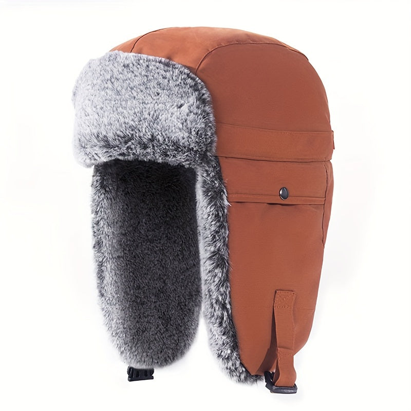 Winter Trapper Hat Rabbit Velvet Warm Outdoor Ski Hat
