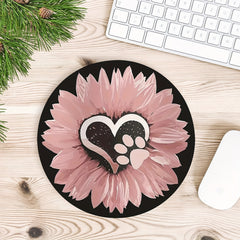 Love Flowers Gaming Mouse Pad | Non-slip Round Mousepad for Office, Computers