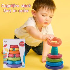 Rainbow Stackable Rings Sensory Educational Toy for Toddlers
