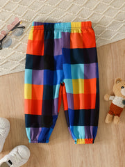 Baby's Plaid Baggy Pants Casual Stylish Trousers