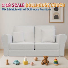 18 Scale Dollhouse Couch 2 Seater with Soft Cushion