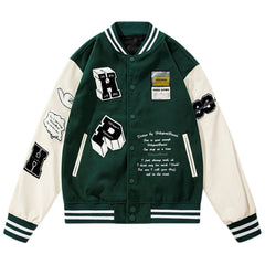 Men's Varsity Jacket Button Up Fall Baseball