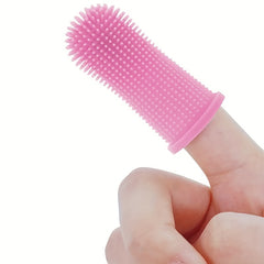 Silicone Pet Fingertip Toothbrush Soft Bristle Dog Cat Teeth Cleaning