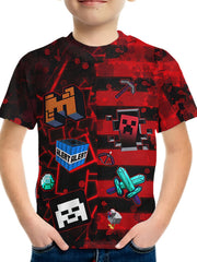 Boy's Cartoon Graphic T shirt Casual Slightly Stretch Breathable Novel Tee