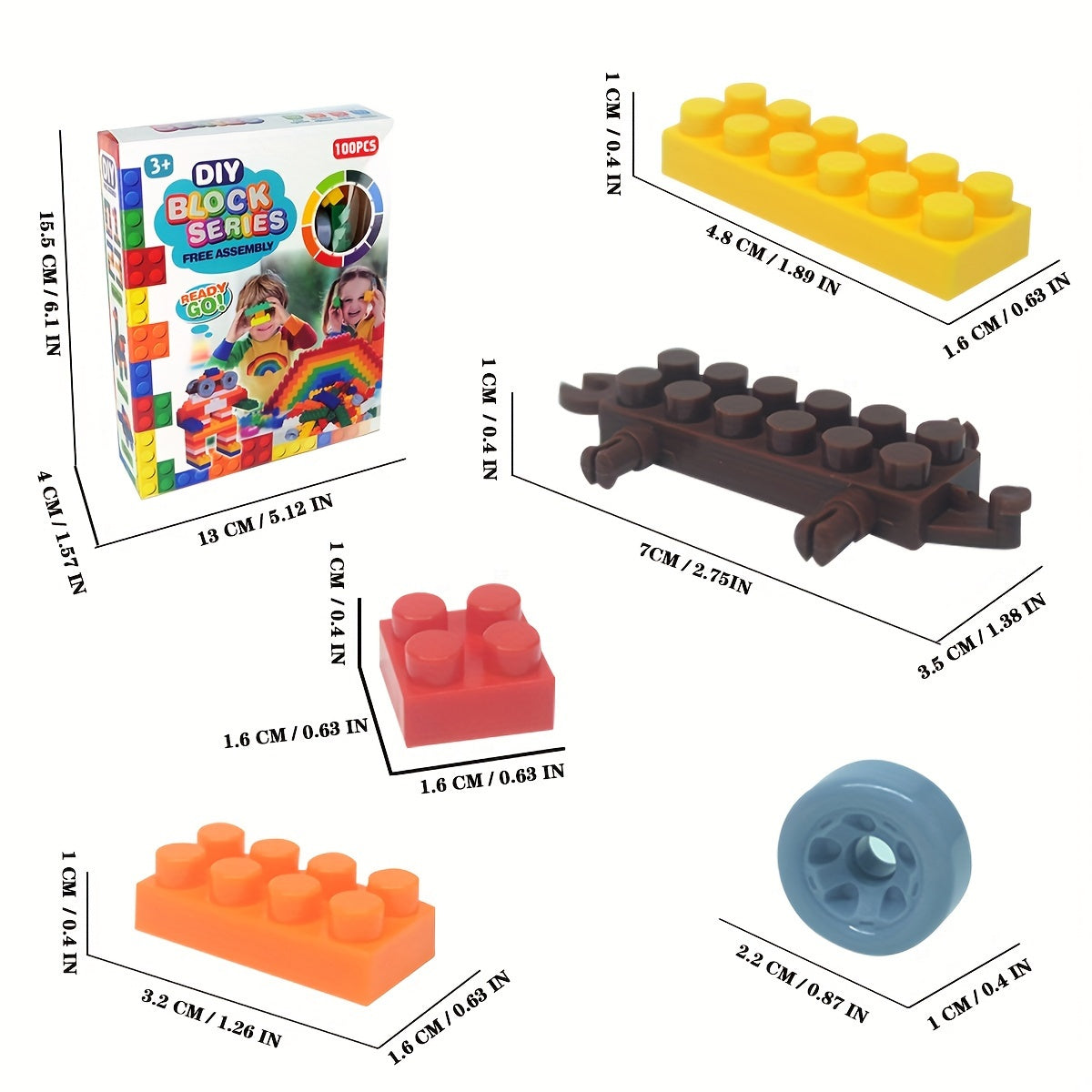100pcs Building Block Set Random Colors DIY Gift Halloween Thanksgiving