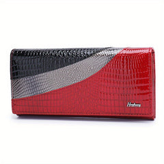 Crocodile Pattern Snap Clutch Wallet for Women