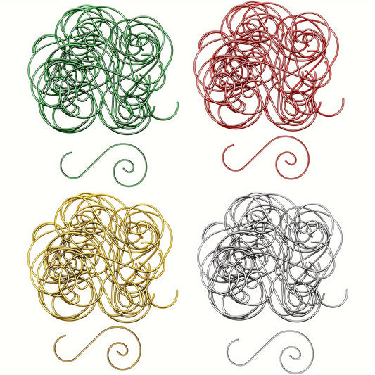 80pcs Christmas Ornament Hooks S Shaped Hangers Assorted Colors Metal Wire DIY