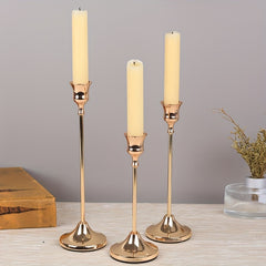 Set Of 3 Candlestick Holders Metal Candle Stick Holders For Table Centerpiece
