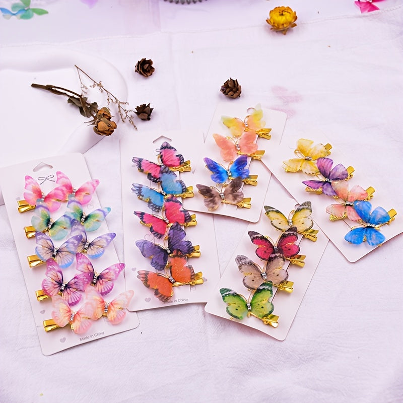 6 Colorful Butterfly Hair Clip for Hair Accessory