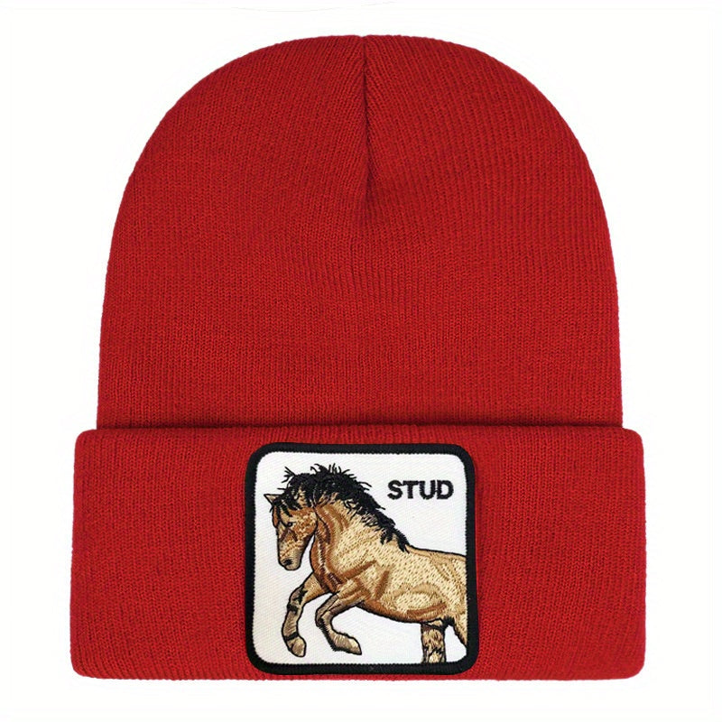 Horse Pattern Beanie Hat for Men