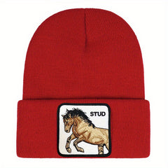 Horse Pattern Beanie Hat for Men
