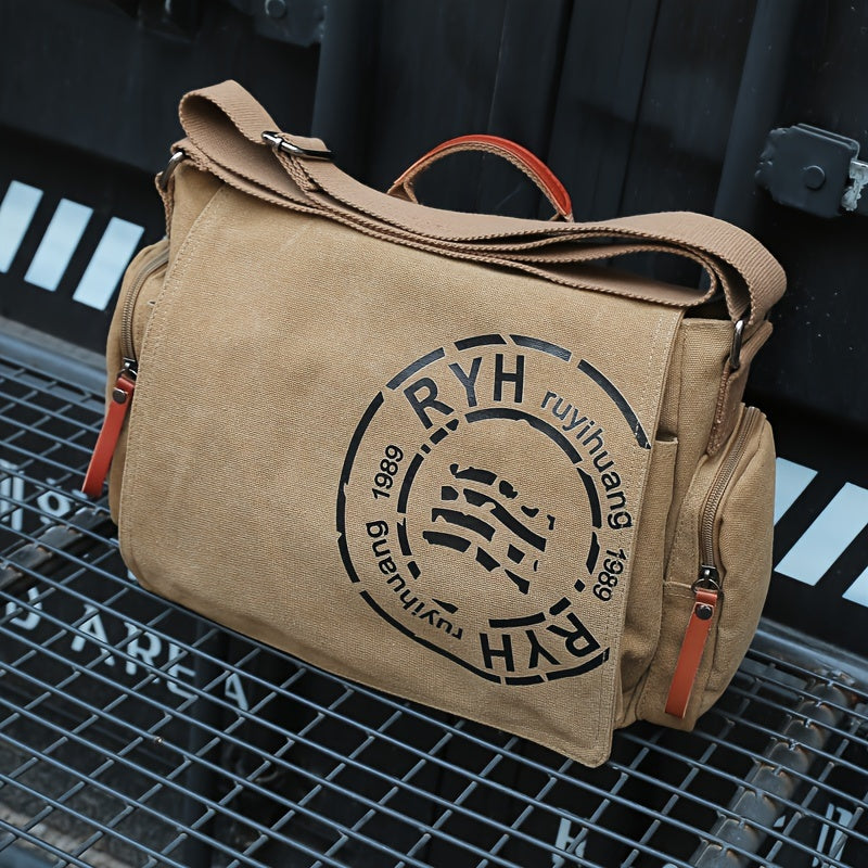 Canvas Sling Bag with Tablet Compartment