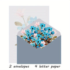 Vintage Floral Stationery Set: Blank Note Cards & Envelopes