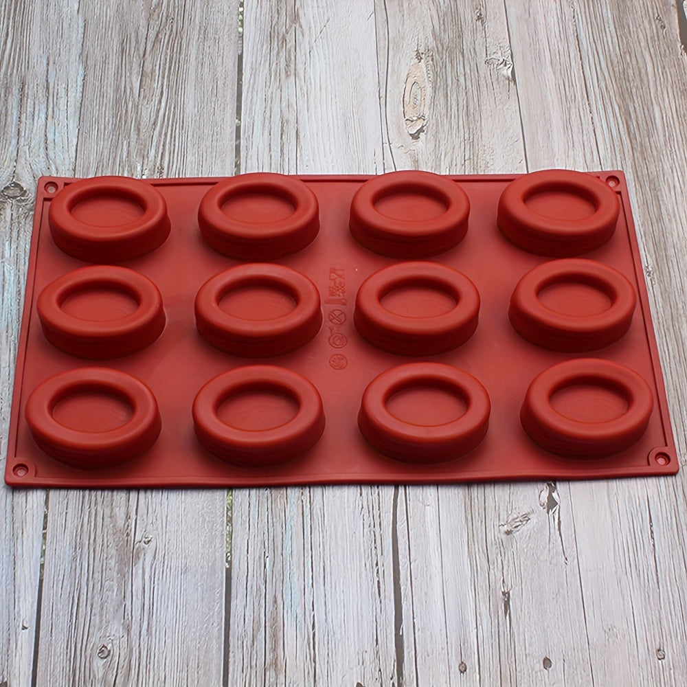 1pc Oval Mousse Cake Mold 12 Cavity 3D Silicone Mold Candy Mold Pudding Mold
