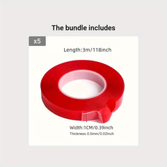 Red Film Acrylic Double sided Tape High Viscosity Non trace Car Tape
