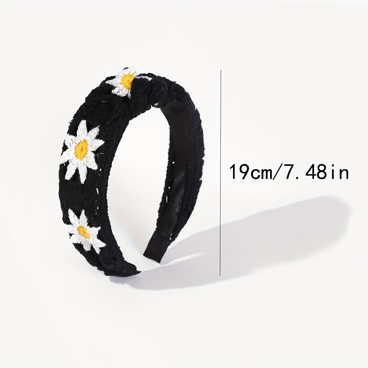 Knitted Sunflower Pattern Headband for Women Girls