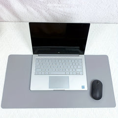 Pink Navy Gray Faux Leather Mouse Pad Set
