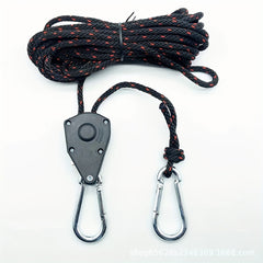 Adjustable Rope Buckle Tent Pulley Adjuster Hooks Camping
