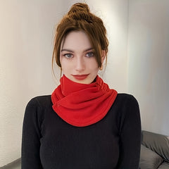 Solid Snap Neck Gaiter Thickened Warm Neck Cover Winter Outdoor Windproof Scarf