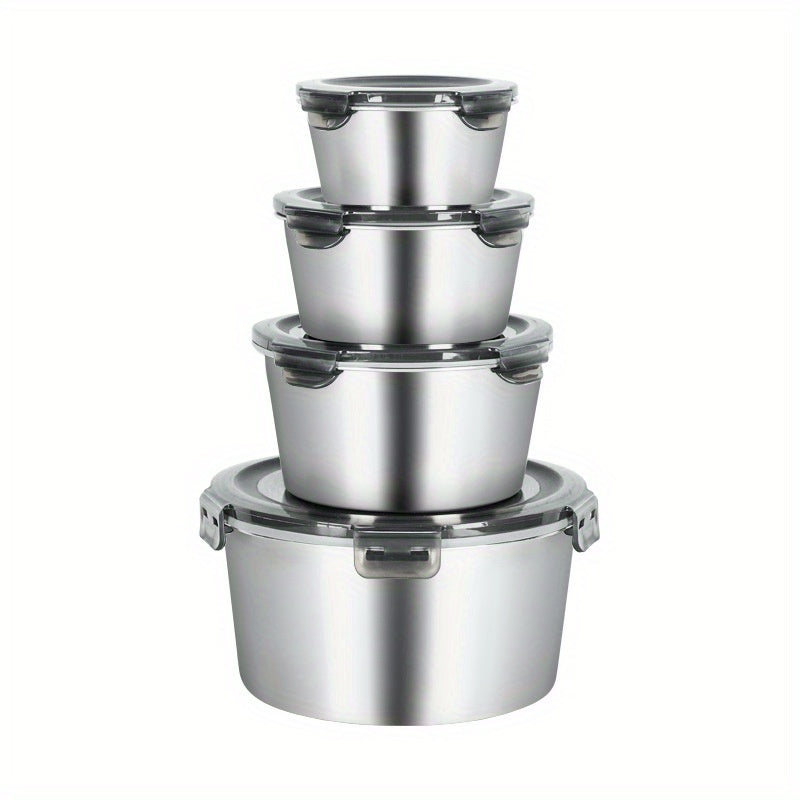304 Round Stainless Steel Food Container Set with Lid