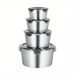 304 Round Stainless Steel Food Container Set with Lid