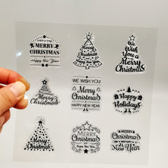 1pc Merry Christmas DIY Painting Tool Transparent Silicone Seal