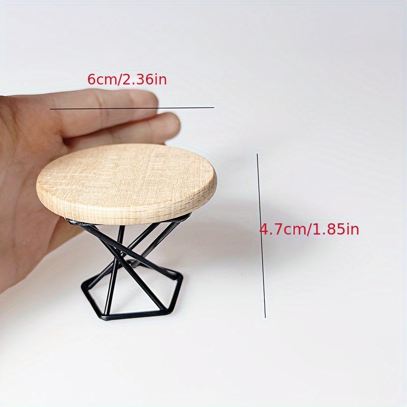 Dollhouse Mini Coffee Table Round Model for Kitchen Play