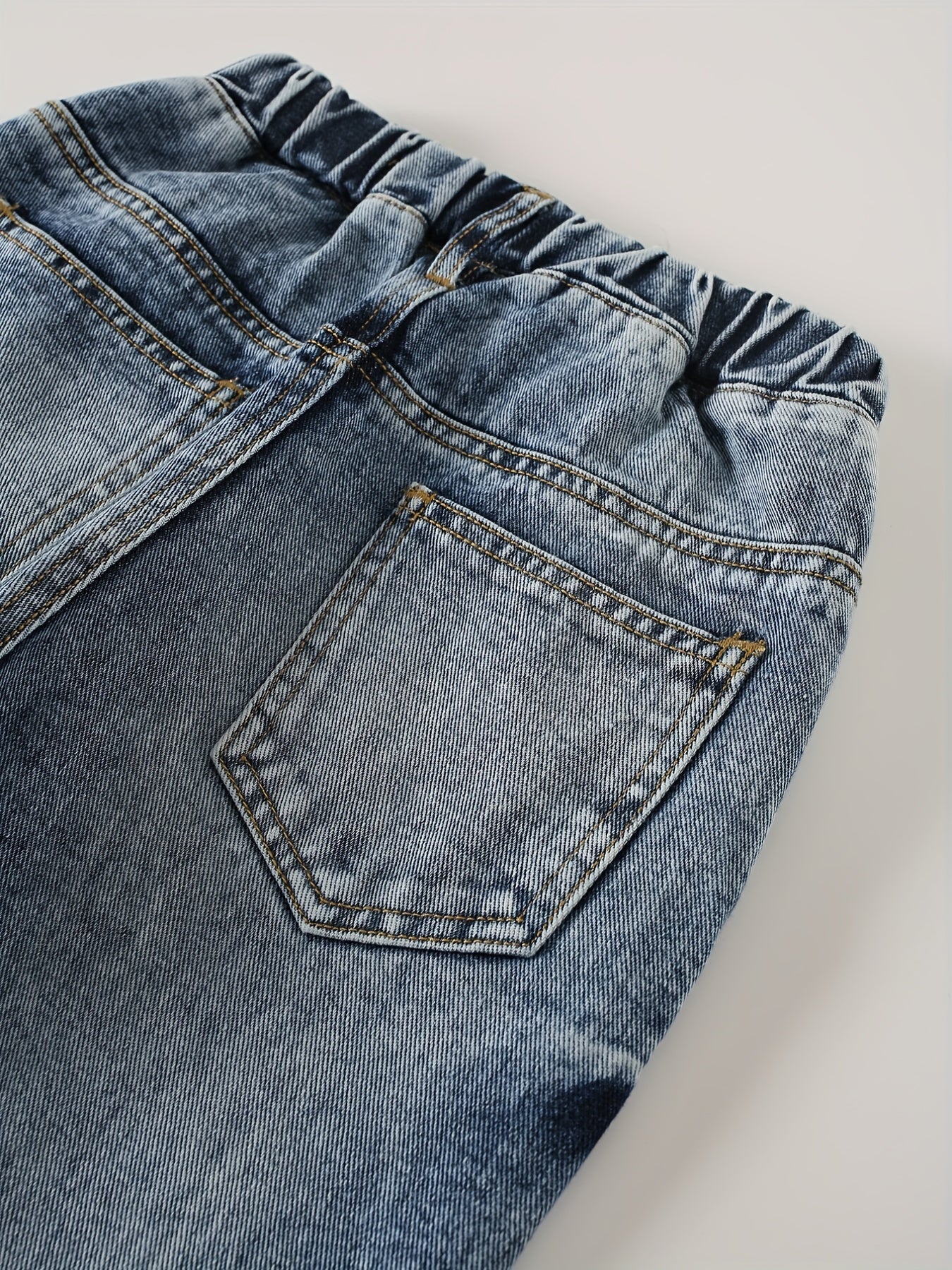 Boys Casual Denim Straight Leg Jeans Ripped Pants