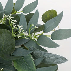 Artificial Green Eucalyptus Wreath 15 Inch - Festive Room Decor