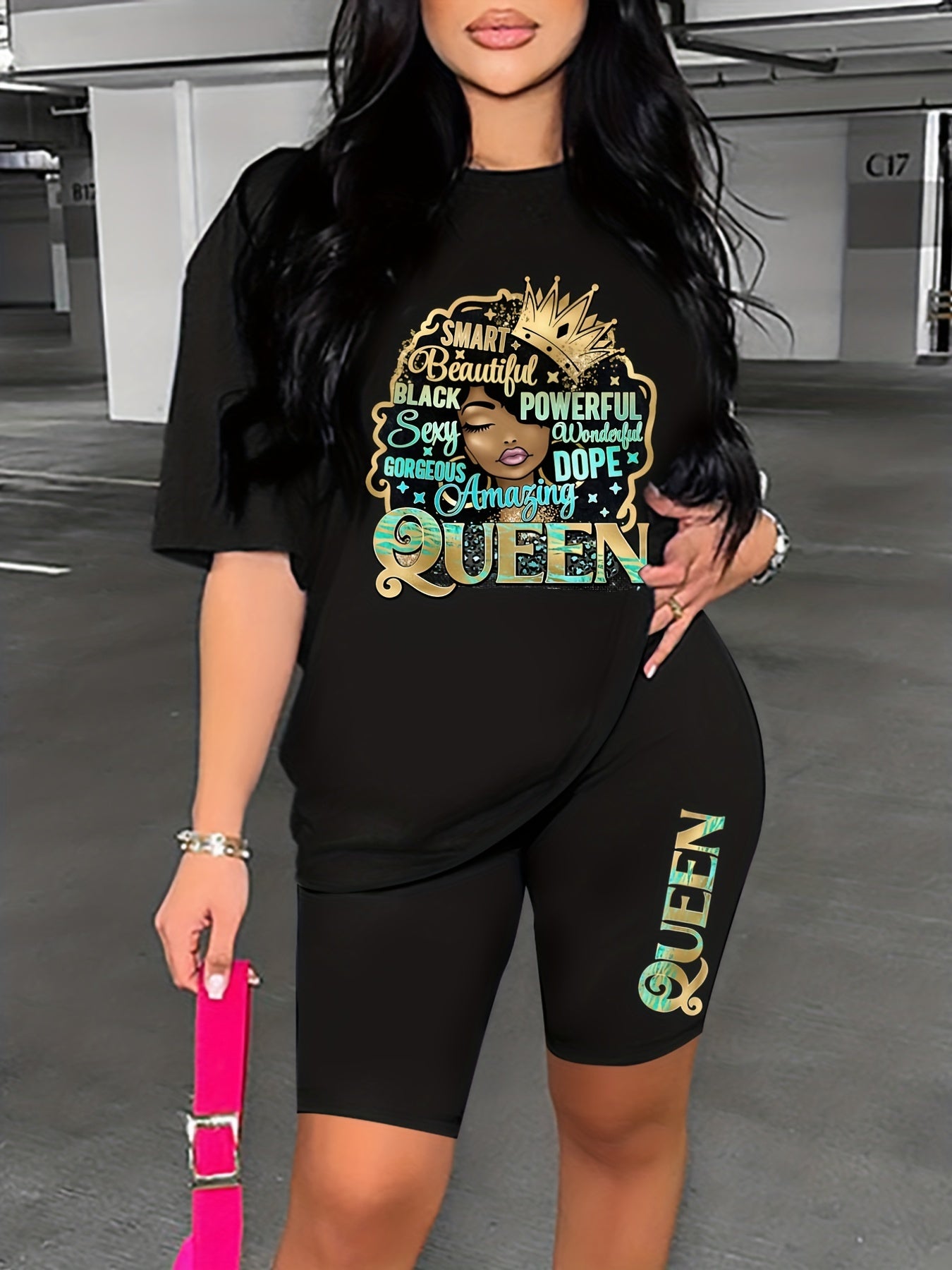 Letter Print Lounge Set Top & Shorts Women's Loungewear