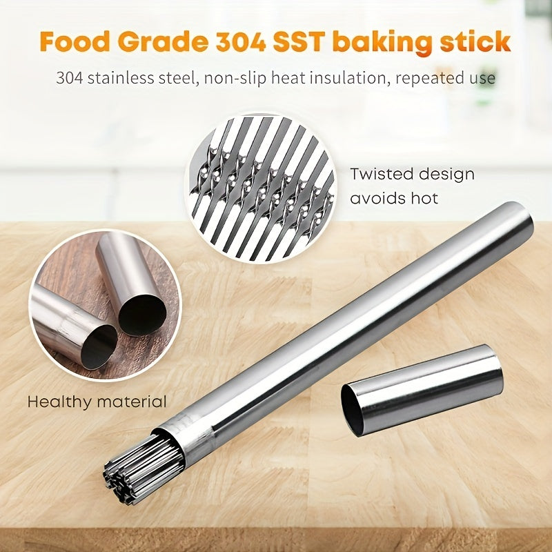 Stainless Steel BBQ Skewers with Storage Tube - Outdoor Camping Picnic