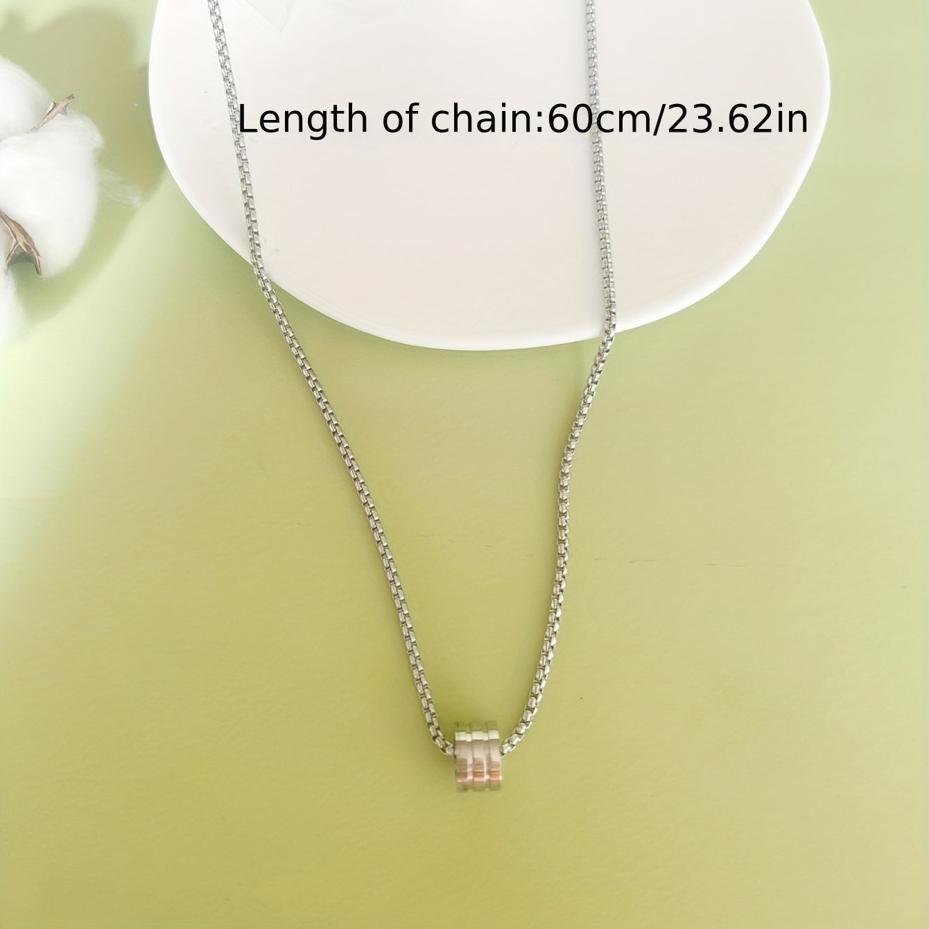 Silver Titanium Steel Hip Hop Necklace Pendant Chain for Men