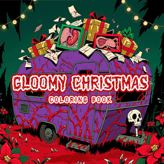Dark Goth Christmas Adult Coloring Book - Terrifying Holiday Scene