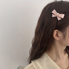Pink Bow Acrylic Hair Clip for Women