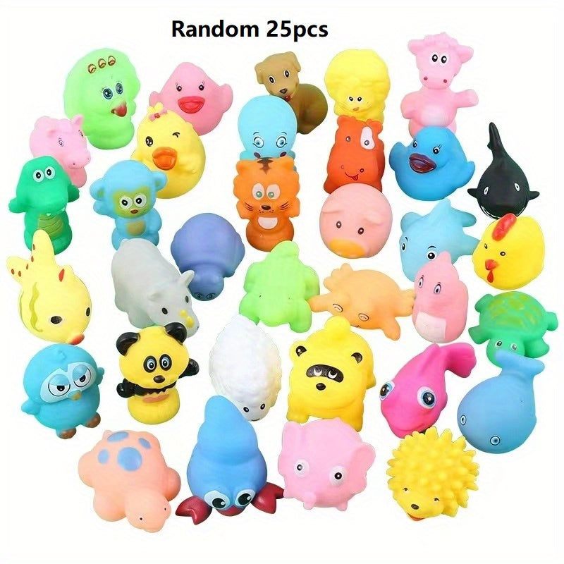 25 Assorted Animal Bulk Toys for Toddlers - Bathtub and Pool Floating Toys