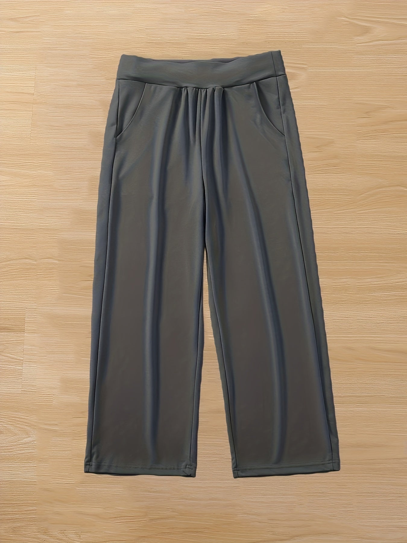  Pants Women's Plus Elastic High Rise Slim Fit Straight Leg Trousers